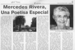 Mercedes Rivera, una poetisa especial  [artículo].