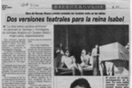 Dos versiones teatrales para la reina Isabel  [artículo].