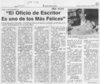 "El oficio de escritor es uno de los más felices"
