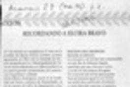 Recordando a Elcira Bravo  [artículo] Manuel Arellano Núñez.