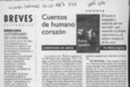 Cuentos de humano corazón  [artículo] Milton Aguilar.