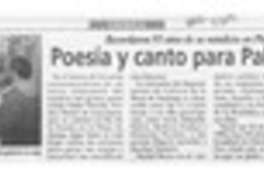 Poesía y canto para Pablo Neruda