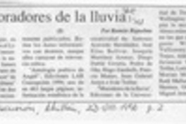 Moradores de la lluvia  [artículo] Ramón Riquelme.