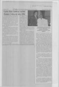 Carlos Ruiz Zaldívar recibió premio Crítica de Arte 1996