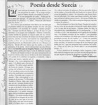 Poesía desde Suecia  [artículo] Wellington Rojas Valdebenito.