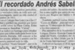 El Recordado Andrés Sabella