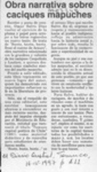 Obra narrativa sobre caciques mapuches