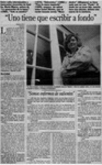 "Uno tiene que escribir a fondo"