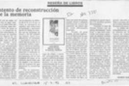 Intento de reconstrucción de la memoria  [artículo] Mario García.