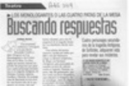 Los monologantes o las cuatro patas de la mesa buscando respuestas  [artículo] Andrés Gómez.