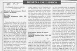 Reseña de libros  [artículo] Eduardo Guerrero del Río.