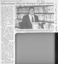 Seleccionan obra de Enrique Ugalde Santos  [artículo].