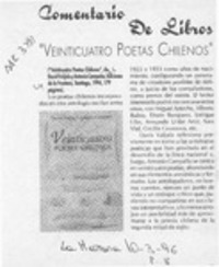 "Veinticuatro poetas chilenos"  [artículo].