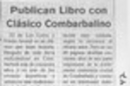 Publican libro con clásico combarbalino  [artículo].