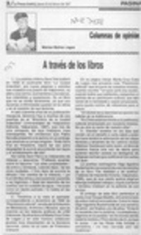 A través de los libros  [artículo] Marino Muñoz Lagos.