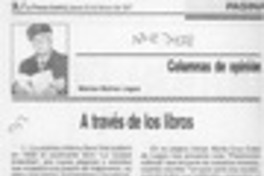 A través de los libros  [artículo] Marino Muñoz Lagos.