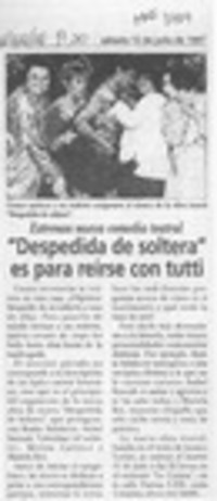 "Despedida de soltera" es para reírse con tutti  [artículo].