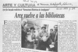 Arce vuelve a las bibliotecas  [artículo].