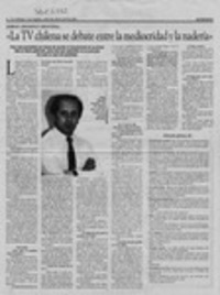 "La TV chilena se debate entre la mediocridad y la nadería"  [artículo].