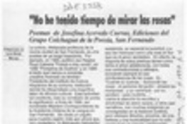 "No he tenido tiempo de mirar las rosas  [artículo] Luis Agoni Molina.