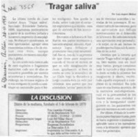 "Tragar saliva"  [artículo] Luis Agoni Molina.
