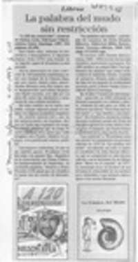 La Palabra del mundo sin restricción