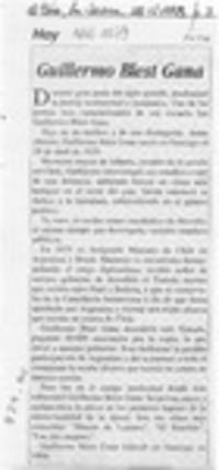 Guillermo Blest Gana  [artículo] Paf.