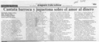 Cantata barroca y juguetona sobre el amor al dinero  [artículo] Pedro Labra.