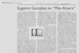 Eugenio González en "Más afuera"