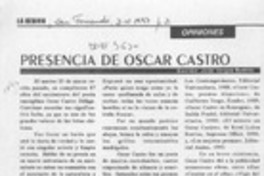 Presencia de Oscar Castro  [artículo] José Vargas Badilla.