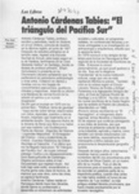 Antonio Cárdenas Tabies, "El triángulo del Pacífico Sur"  [artículo] José Arraño Ac evedo.