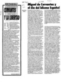 Miguel de Cervantes y el día del idioma español  [artículo] Mario Noceti Zerega.