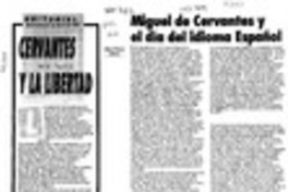 Miguel de Cervantes y el día del idioma español  [artículo] Mario Noceti Zerega.