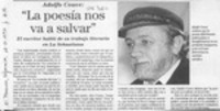 "La Poesía nos va a salvar"  [artículo].