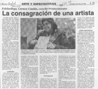 La Consagración de una artista  [artículo].