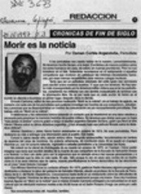 Morir es la noticia  [artículo] Osman Cortés Argandoña.