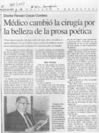 Médico cambió la cirugía por la prosa pética  [artículo].