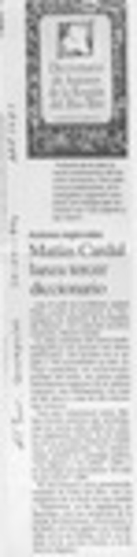 Matías Cardal lanza tercer diccionario  [artículo].