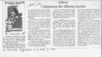 Crímenes de última noche  [artículo].