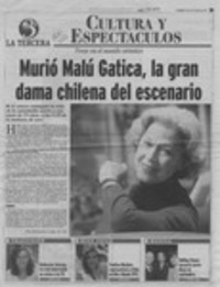 Murió Malú Gatica, la gran dama chilena del escenario  [artículo].