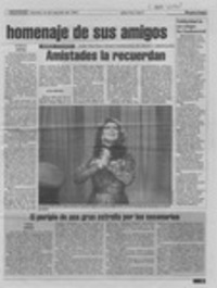 Malú Gatica recibió el homenaje de sus amigos  [artículo] Marcelo Beltrán R.