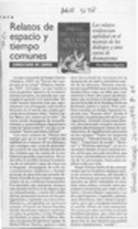 Relato de espacio y tiempo comunes  [artículo] Milton Aguilar.