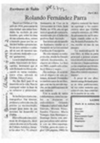 Rolando Fernández Parra  [artículo] C. R. I.