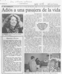 Adiós a una pasajera de la vida  [artículo].
