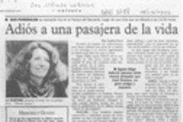 Adiós a una pasajera de la vida  [artículo].