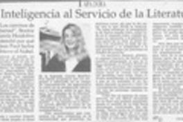 La inteligencia al servicio de la literatura  [artículo] Carolina Andonie D.
