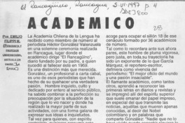 Académico  [artículo] Emilio Filippi M.