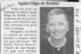 Agata Gligo de Brahm  [artículo].