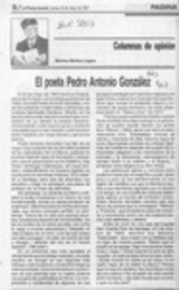 El poeta Pedro Antonio González  [artículo] Marino Muñoz Lagos.