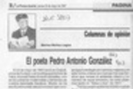 El poeta Pedro Antonio González  [artículo] Marino Muñoz Lagos.